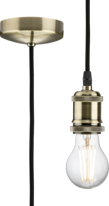 Knightsbridge 8271LAB 1.8m E27 Vintage Pendant Set - Antique Brass Pendant Lights Knightsbridge - Sparks Warehouse