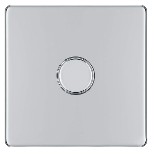 BG FPC81P Screwless Flat Plate Polished Chrome 400W 1G 2 Way Push Dimmer - BG - sparks-warehouse