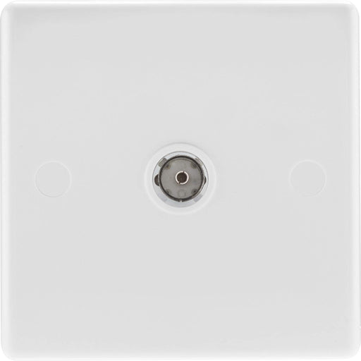 BG Nexus 860 White Plastic Slim Single TV Co-Axial Outlet 1 Gang - BG - Sparks Warehouse