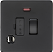 Knightsbridge SF6300FMBB 13A Switched Fused Spur with Neon and Flex Outlet - Matt Black Knightsbridge Screwless Flat Plate Matt Black Sparks Warehouse - Sparks Warehouse