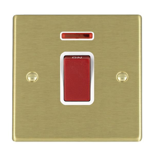 Hamilton 7245NW - Hart SB 1g 45A Double Pole+N Red Rkr/WH