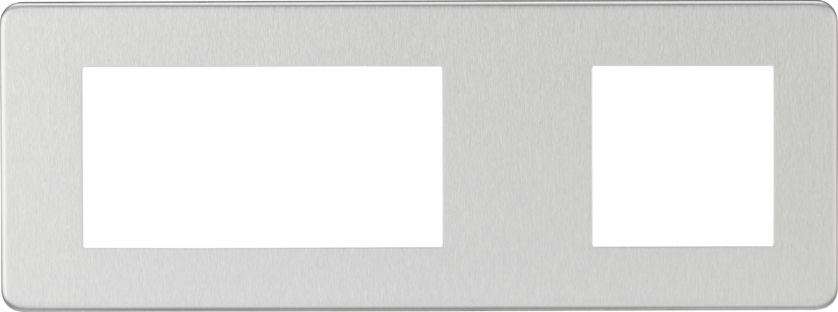 Knightsbridge SF6GBC Screwless 6G Modular Faceplate (2G + 4G) - Brushed Chrome  Sparks Warehouse - Sparks Warehouse