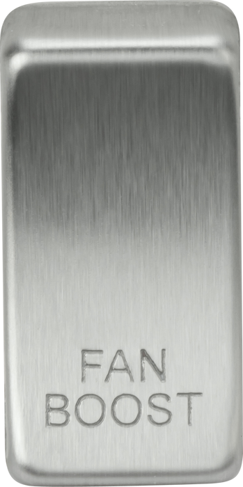 Knightsbridge GDBOOSTBC Switch cover marked "FAN BOOST" - Brushed Chrome Knightsbridge Grid Knightsbridge - Sparks Warehouse