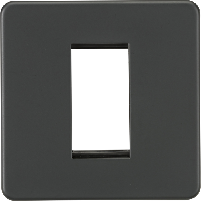 Knightsbridge SF1GAT Screwless 1G Modular Faceplate - Anthracite Knightsbridge Screwless Flat Plate Anthracite Knightsbridge - Sparks Warehouse
