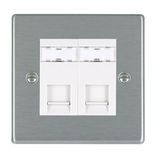 Hamilton 742J12W - Hart SS 2g RJ12 Outlet-Unshield WH