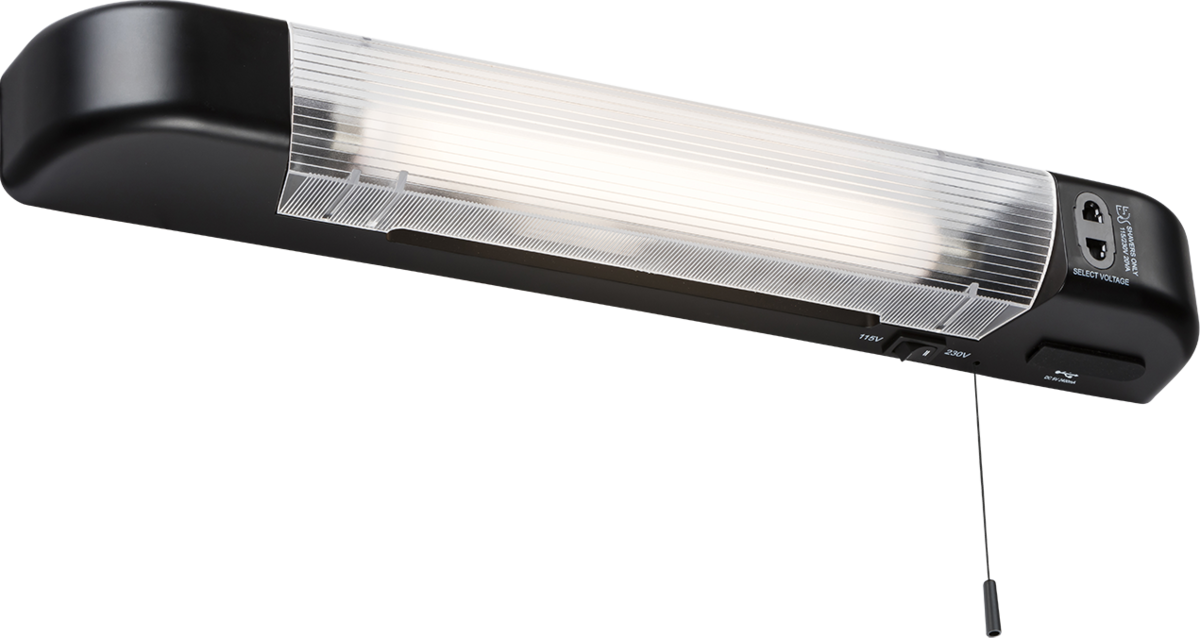 Knightsbridge SL6USBMB 230V IP20 6W LED Shaver Light with Dual USB Charger - Matt Black ML Knightsbridge - Sparks Warehouse