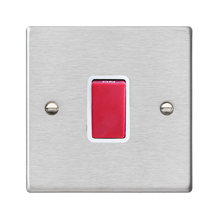 Hamilton 7445W - Hart SS 1g 45A Double Pole Red Rkr/WH