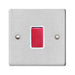 Hamilton 7445W - Hart SS 1g 45A Double Pole Red Rkr/WH