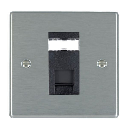 Hamilton 74J12B - Hart SS 1g RJ12 Outlet-Unshield BL