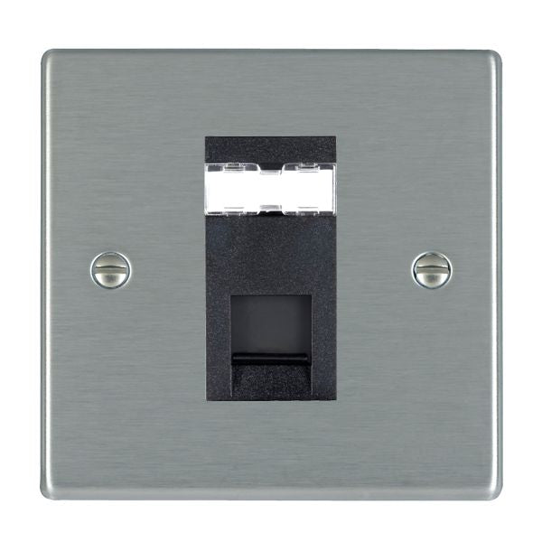 Hamilton 74J12B - Hart SS 1g RJ12 Outlet-Unshield BL