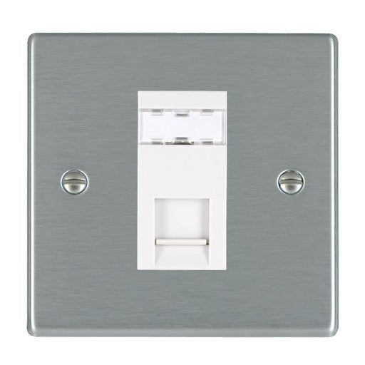 Hamilton 74J12W - Hart SS 1g RJ12 Outlet-Unshield WH