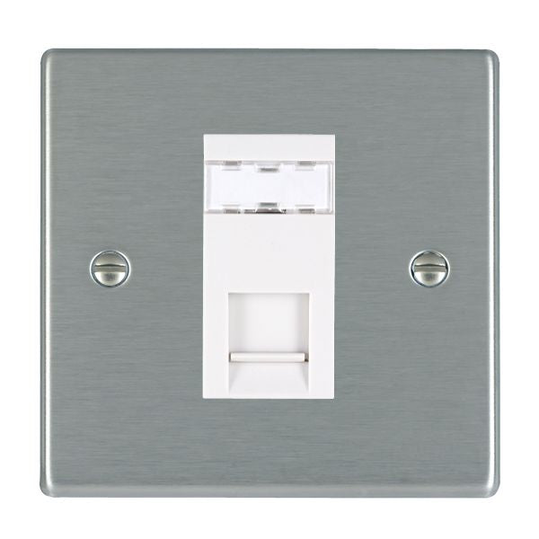 Hamilton 74J12W - Hart SS 1g RJ12 Outlet-Unshield WH