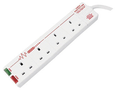 BG SRG42 13A 2M 4 Gang SURGE PROTECTED EXTENSION LEAD White - BG - sparks-warehouse