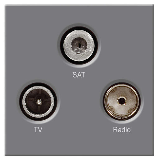 BG EMTVFMSATG Screened TRIPLEX IEC Male And IEC Female + Satellite Grey (50 X 50mm) - BG - sparks-warehouse