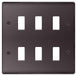 BG Nexus GNBN6 Grid Black Nickel 6 Gang Front Plate - BG - sparks-warehouse