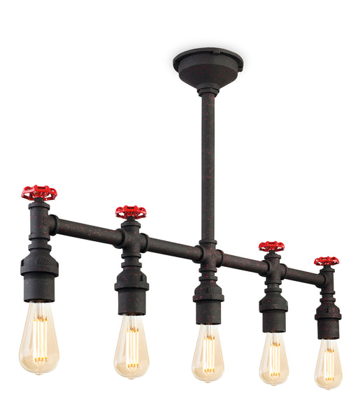 Firstlight 7637RBK Factory Rustic Black 5 Light Semi Flush Ceiling Light Fitting - Firstlight - Sparks Warehouse