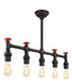 Firstlight 7637RBK Factory Rustic Black 5 Light Semi Flush Ceiling Light Fitting - Firstlight - Sparks Warehouse