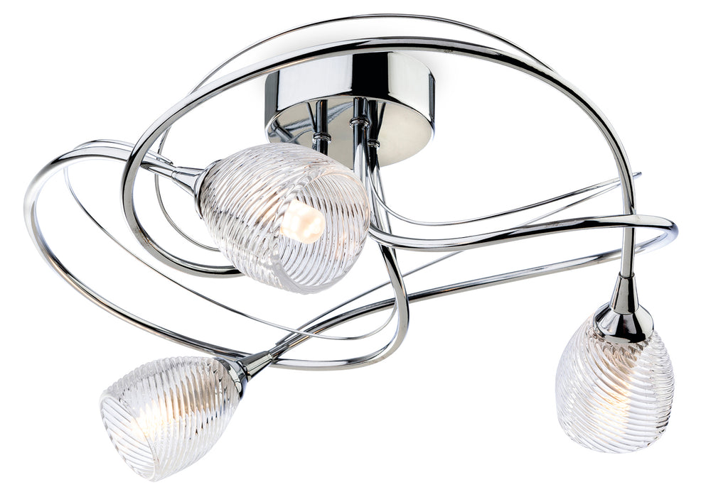 Firstlight 7642CH Henley 3 Light Polished Chrome Flush Fitting Ceiling Light - Firstlight - Sparks Warehouse