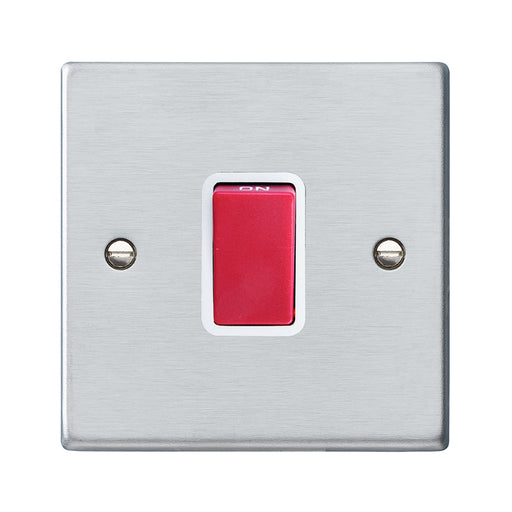 Hamilton 7645W - Hart SC 1g 45A Double Pole Red Rkr/WH