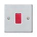 Hamilton 7645W - Hart SC 1g 45A Double Pole Red Rkr/WH