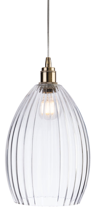 Firstlight 7647AB Victory Pendant - Antique Brass Finish With Clear Glass Shade - Firstlight - Sparks Warehouse