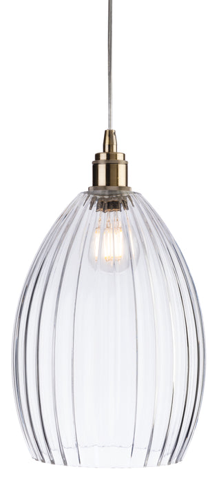 Firstlight 7647AB Victory Pendant - Antique Brass Finish With Clear Glass Shade - Firstlight - Sparks Warehouse