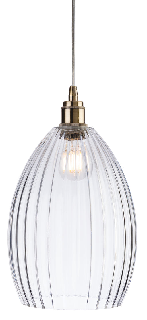 Firstlight 7647AB Victory Pendant - Antique Brass Finish With Clear Glass Shade - Firstlight - Sparks Warehouse
