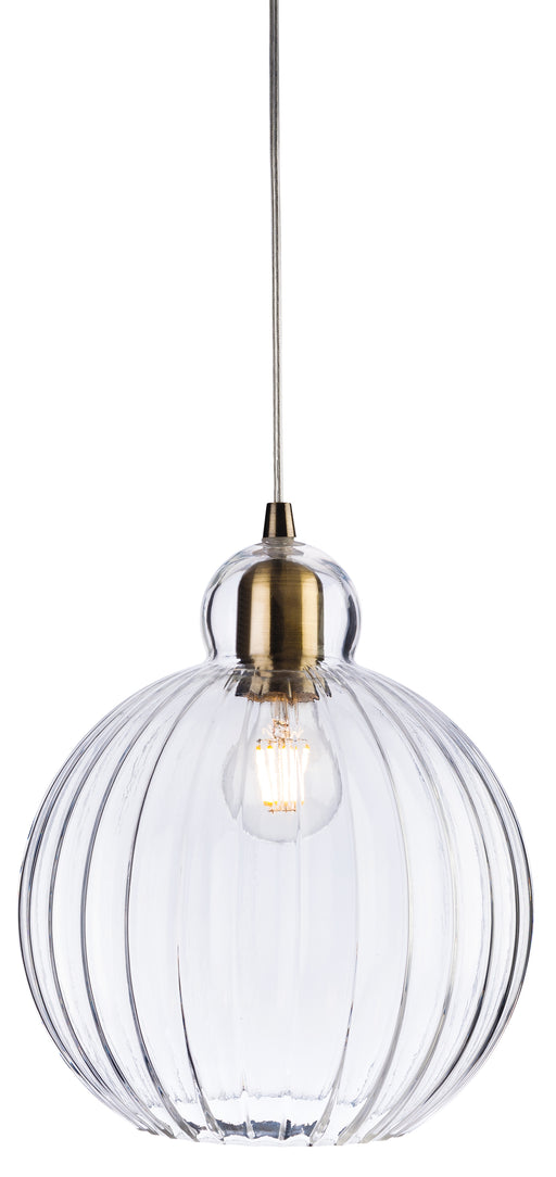 Firstlight 7649AB Victory Pendant - Antique Brass Finish With Clear Glass Shade - Firstlight - Sparks Warehouse
