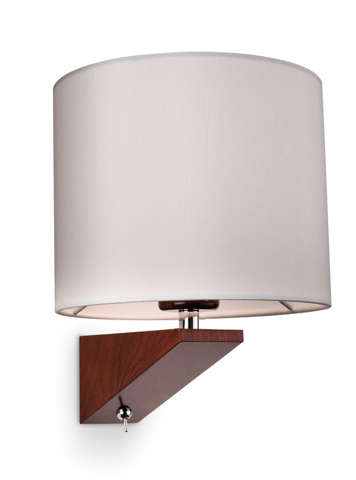 Firstlight 7655WA Alpine Wall Light (Switched) - Dark Walnut and Cream Shade - Firstlight - Sparks Warehouse
