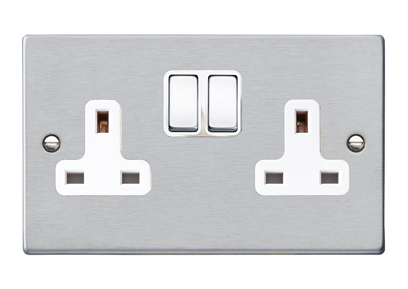 Hamilton 76SS2SC-W - Hart SC 2g 13A DP Swt Skt SC/WH