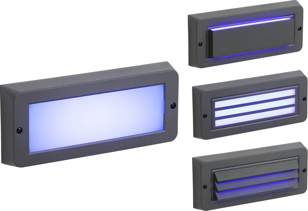 Knightsbridge BL5BLG 230V IP65 5W Blue LED Surface Mount Brick light - Grey Outdoor Lighting Knightsbridge - Sparks Warehouse