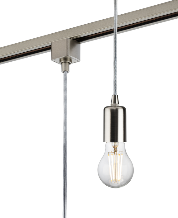 Knightsbridge TRK8270BC 1.8M E27 Contemporary Track Pendant - Brushed Chrome Track Lighting Fixtures Knightsbridge - Sparks Warehouse