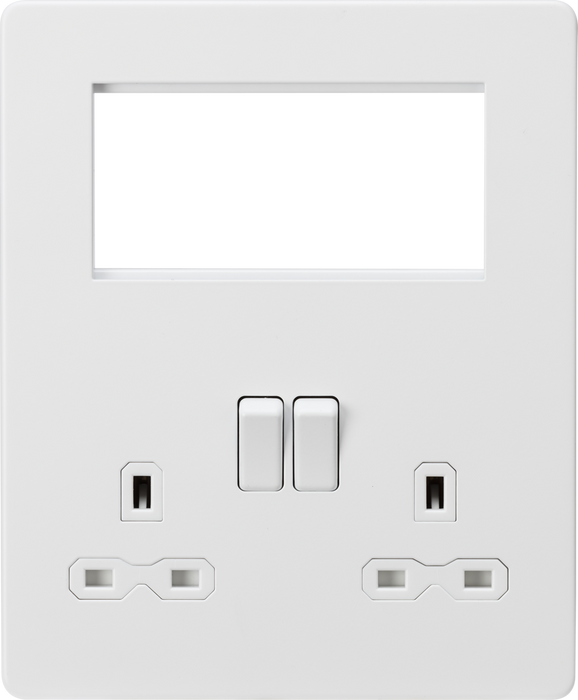 Knightsbridge SFR194MW Screwless Small Multimedia Combination Plate - Matt White Knightsbridge Screwless Flat Plate Anthracite Knightsbridge - Sparks Warehouse