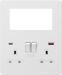 Knightsbridge SFR994MW Screwless Small Multimedia Combination  Plate with FASTCHARGE - Matt White  Sparks Warehouse - Sparks Warehouse