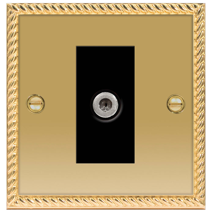 BG Nexus GEO BRASS -  SATELLITE Socket, 1 GANG - BG - sparks-warehouse