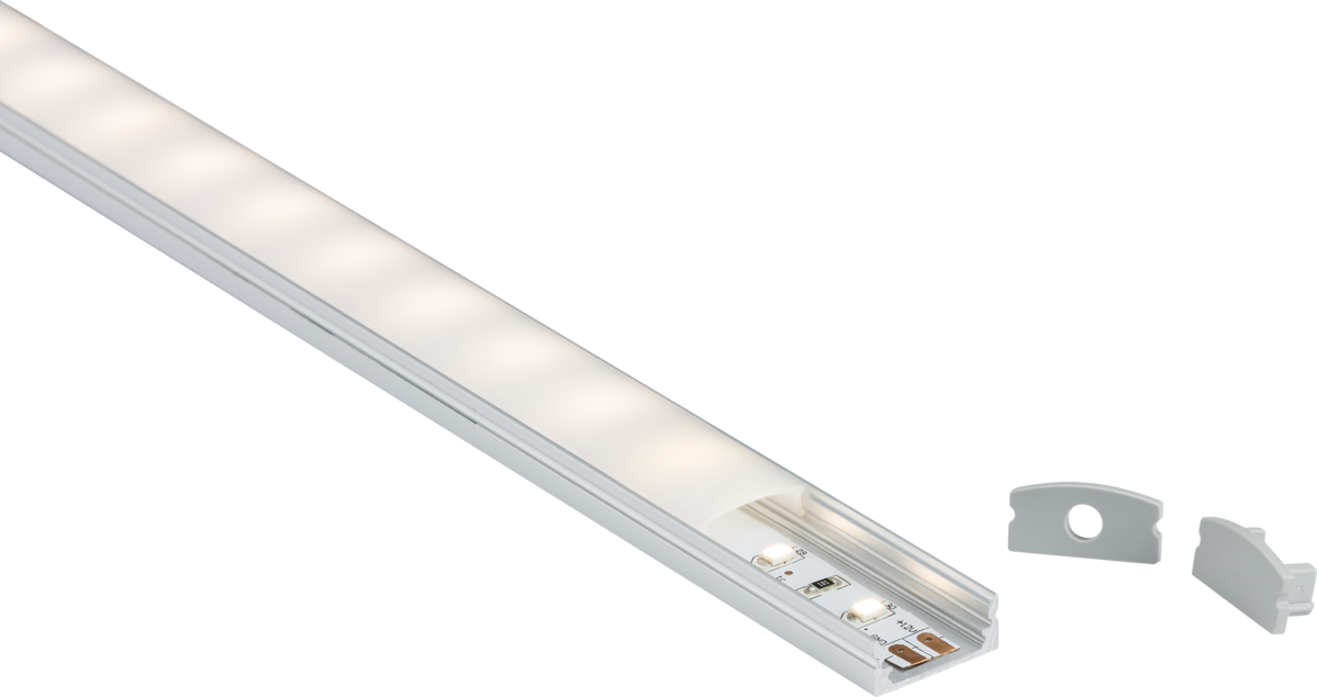 Knightsbridge 1MSUR 1M Aluminium Profile for LED Strip - Surface Mount Flat LED Strip Lights Knightsbridge - Sparks Warehouse