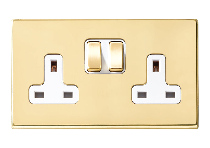 Hamilton 7G21SS2PB-W - Hart G2 PB 2g 13A DP Swt Skt PB/WH