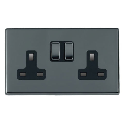 Hamilton 7G28SS2BK-B - Hart G2 BK 2g 13A DP Swt Skt BK/BL