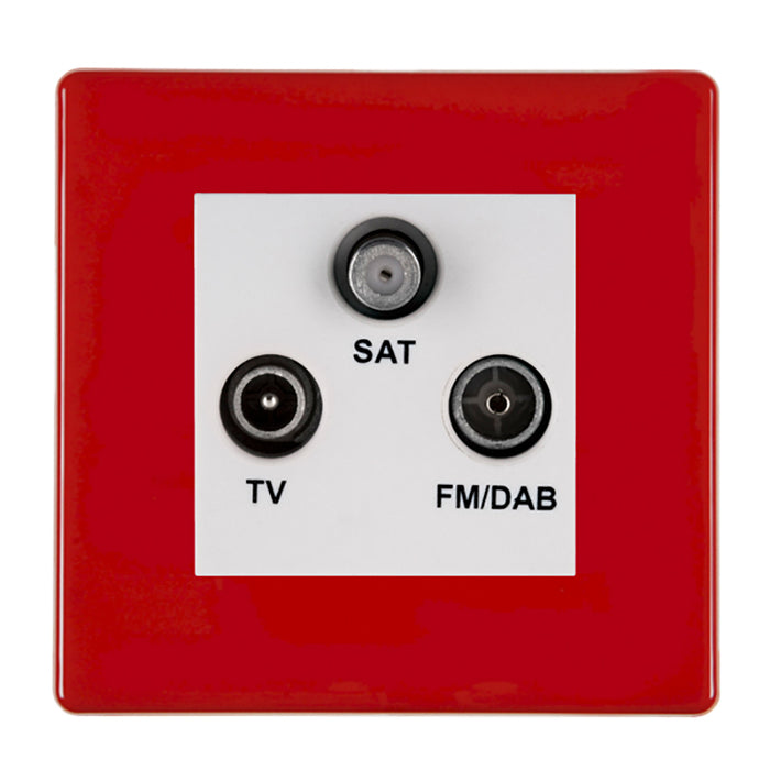 Hamilton 7RCDTRIDW - HCFX Col Red Non-Isolat DAB TV+FM+SAT WH