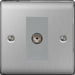 BG Nexus NBS62 Brushed Steel Isolated 1 Gang Co-Axial Socket - BG - Sparks Warehouse
