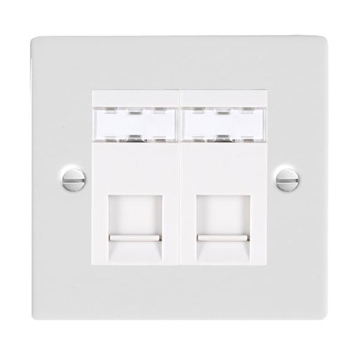 Hamilton 802J45W - Sher Glo/Wh 2g RJ45 CAT5E Unshielded WH