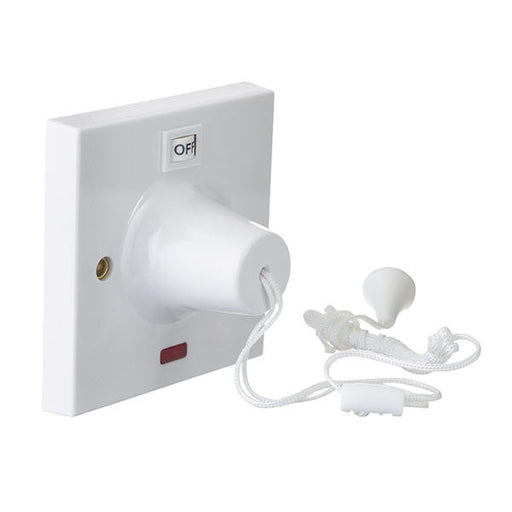 BG Nexus 803 White 45A Double Pole Ceiling Switch with Neon - BG - Sparks Warehouse