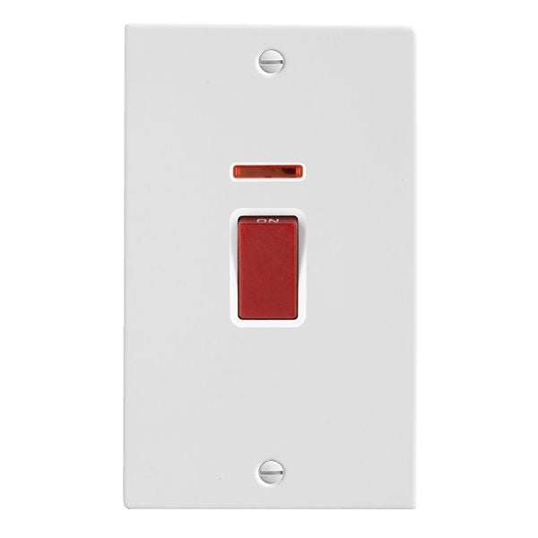 Hamilton 8045VW - Sher Glo/Wh 45A DP+N VERTICAL Red Rkr/WH