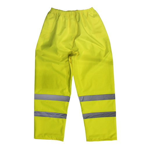 Sealey - 807L Hi-Vis Yellow Waterproof Trousers - Large Safety Products Sealey - Sparks Warehouse