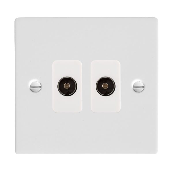 Hamilton 80TV2W - Sher Glo/Wh 2g No-Isolat TV 2in/2out WH