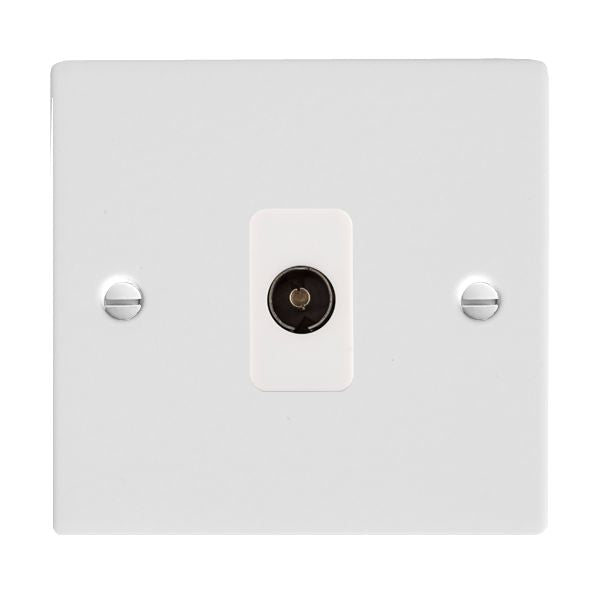 Hamilton 80TVW - Sher Glo/Wh 1g No-Isolat TV 1in/1out WH