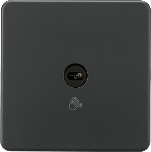 Knightsbridge SFTS1AT Screwless 1G 1-way Touchless Switch - Anthracite Knightsbridge Screwless Flat Plate Anthracite Knightsbridge - Sparks Warehouse