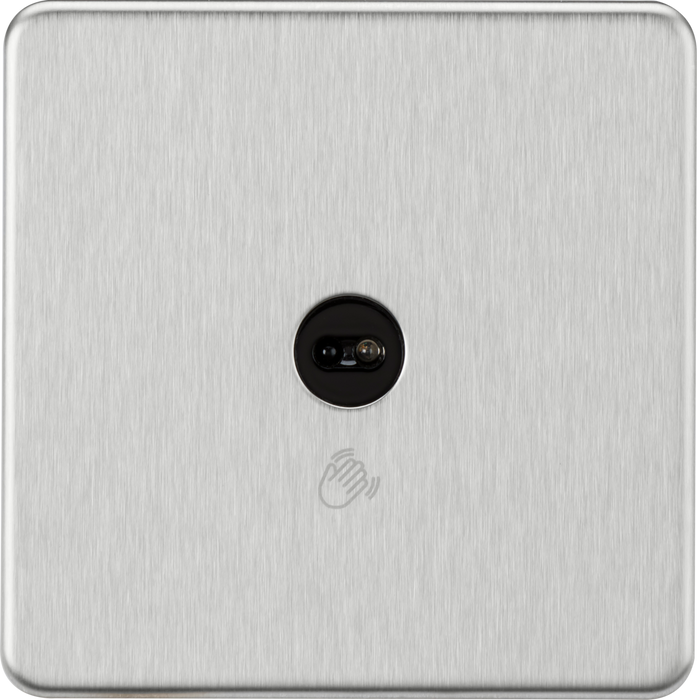 Knightsbridge SFTS1BC Screwless 1G 1-way Touchless Switch - Brushed Chrome KB Knightsbridge - Sparks Warehouse