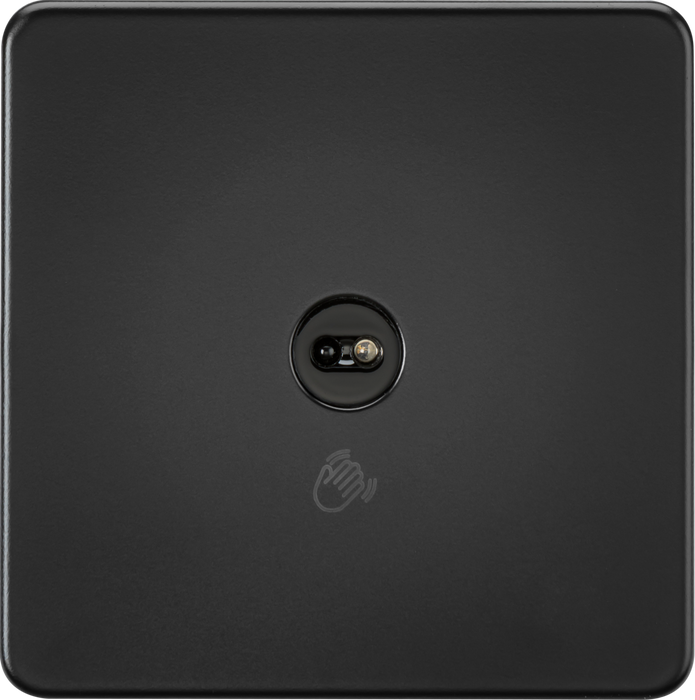 Knightsbridge SFTS1MB Screwless 1G 1-way Touchless Switch - Matt Black Knightsbridge Screwless Flat Plate Matt Black Knightsbridge - Sparks Warehouse