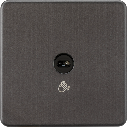 Knightsbridge SFTS1SB Screwless 1G 1-way Touchless Switch - Smoked Bronze Knightsbridge Screwless Flat Plate Smoked Bronze Knightsbridge - Sparks Warehouse